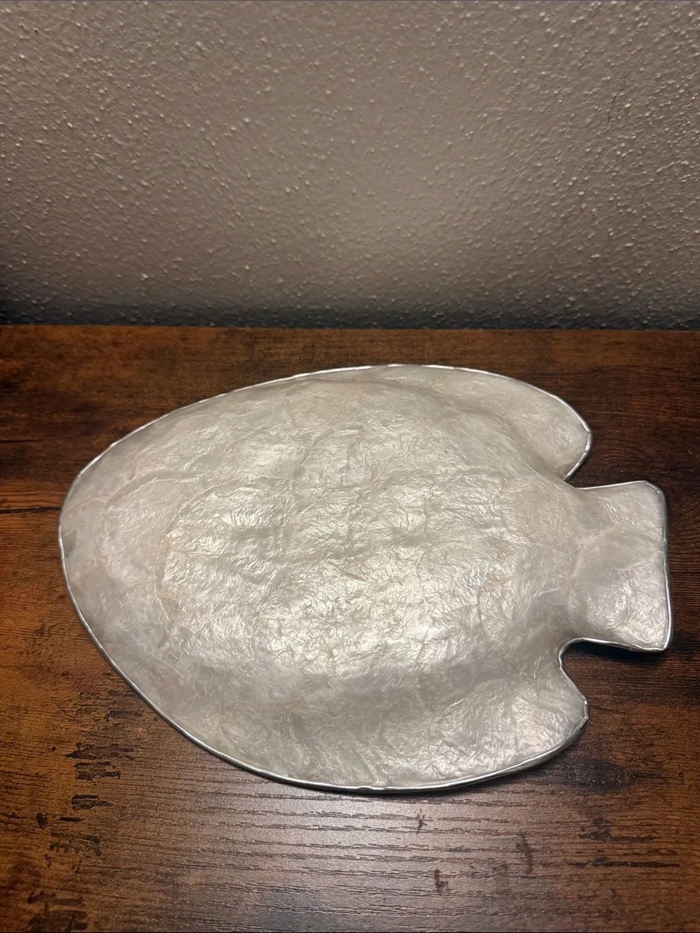 Vintage mother-of-pearl Fish-Shaped Dishes Set of 3 in Silver-White Finish